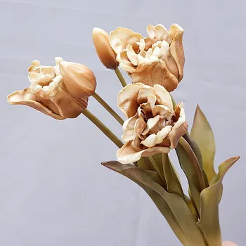 Skutočný Dotyk Latex Barokový Tulipány Luxusné Umelé Kvety, pre Domáce Dekorácie, Svadobné Fotografie Dekoratívne Kvety 5 ks/zväzok