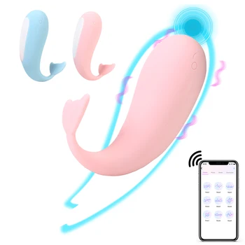 Veľryba Tvar Bluetooth APP Control 10 Režimy Vibrátory Vaginálne Stimulátor Vibračné Vajíčko G Mieste, Masáž, Sex Hračky Pre Ženy