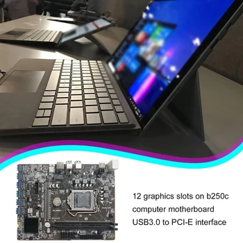 B250C BTC Ťažba Doske+Switch Kábel 12XPCIE na USB3.0 Slot GPU LGA1151 Podporu DDR4 DIMM RAM základnej Doske Počítača