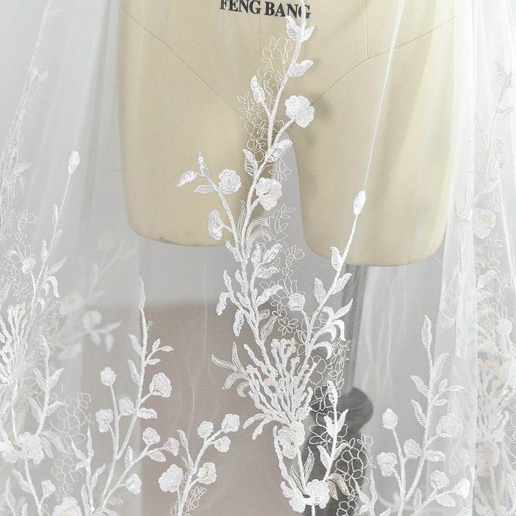 0,5 m/veľa high-grade oblečenie Slivkové kvety vyšívané čipky textílie svadobné šaty ručné diy dekoračné tkaniny príslušenstvo X338 3