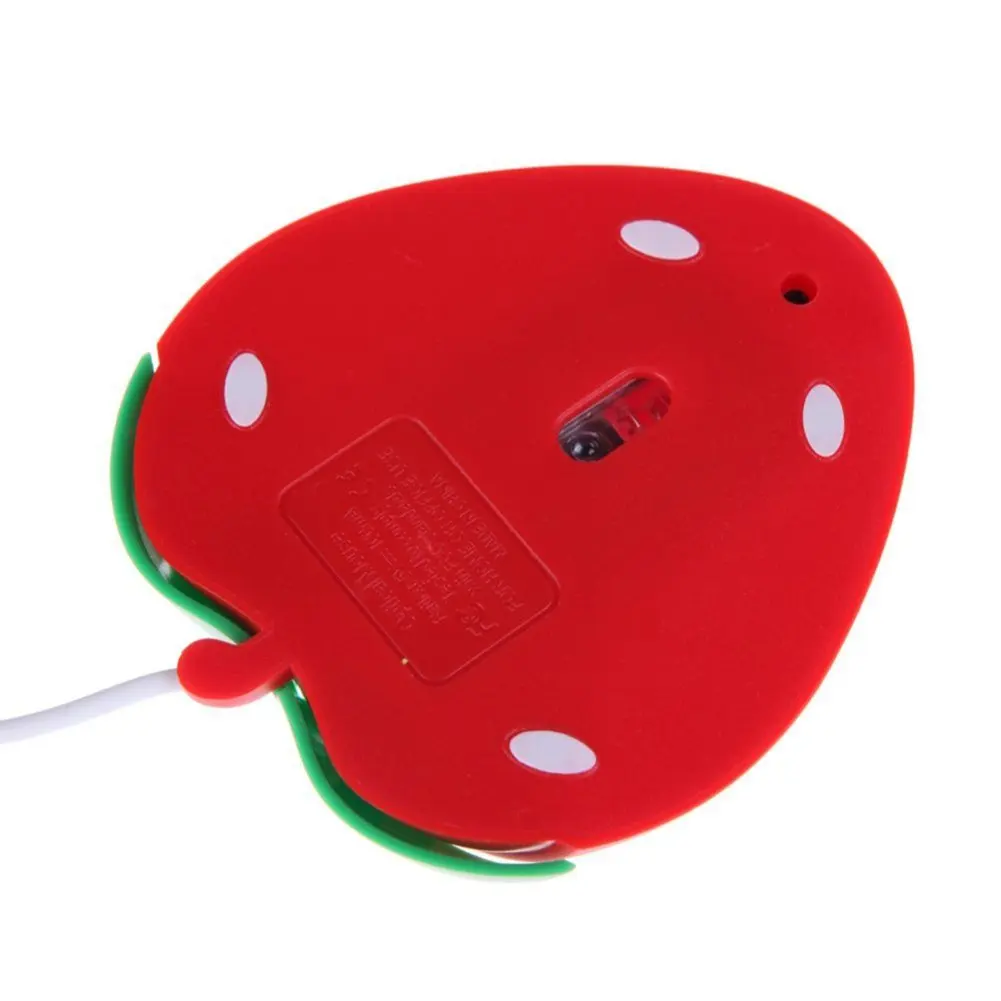 1000DPI, USB Wired Mouse 3 Tlačidlá Myši LED Sladké Červené Jahody, Ovocie, Darček Pre Počítač PC Desktop USB Optická Myš, Myši 5