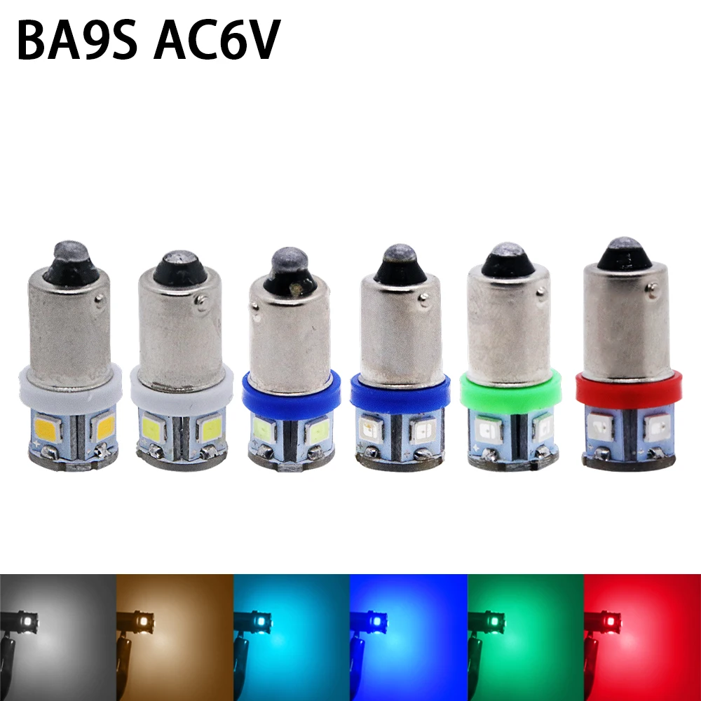 10PCS ba9s t4w Bayone tw5w AC 6V/6.3 V 8v 2835 5SMD LED Pinball Stroj Svetla, Žiarovky Lampy Non tieňov/anti blikanie Osem farieb 0