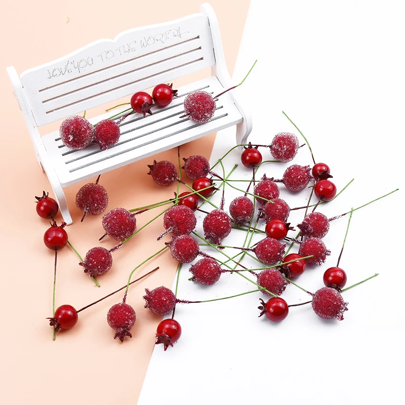 10Pcs Lacné Penové Cherry Umelé Ovocie pre Domácnosť Produkty, Svadobné Doplnky Odbavenie Zápisník Diy Darčeky Box Falošné Rastliny 2