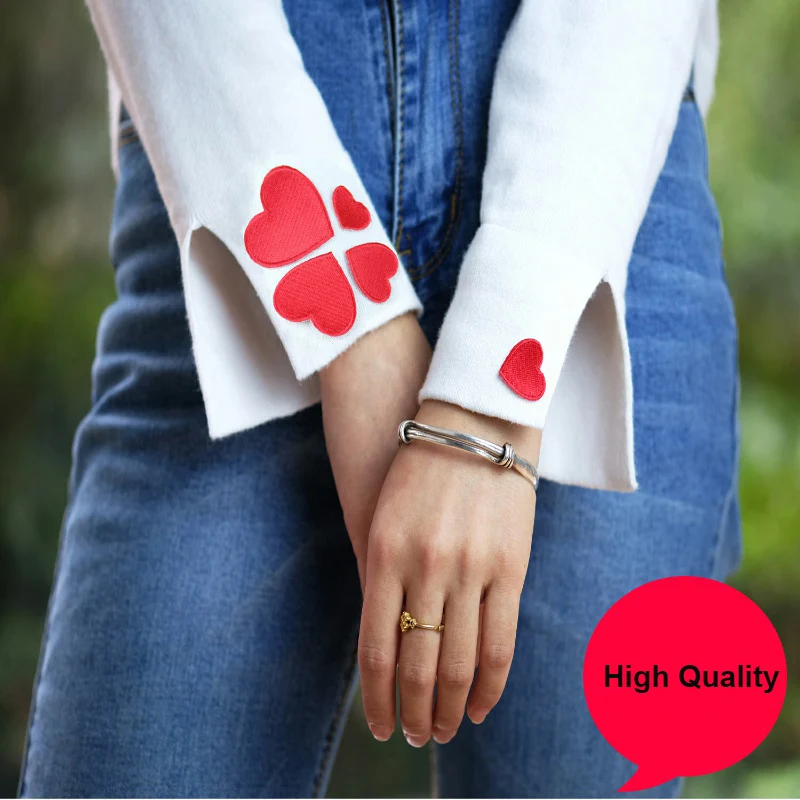 10PCS/veľa Červenej Láska Srdce Výšivky Patch Pre Roztomilý Oblečenie Motív Žehlička Na Škvrny DIY Odznak Odev Dekorácie 4