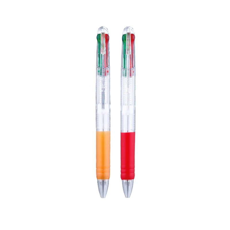 2 ks 4 farby, kreatívne plastové guľôčkové pero školy kancelárske potreby darček písacie potreby farebná náplň 2