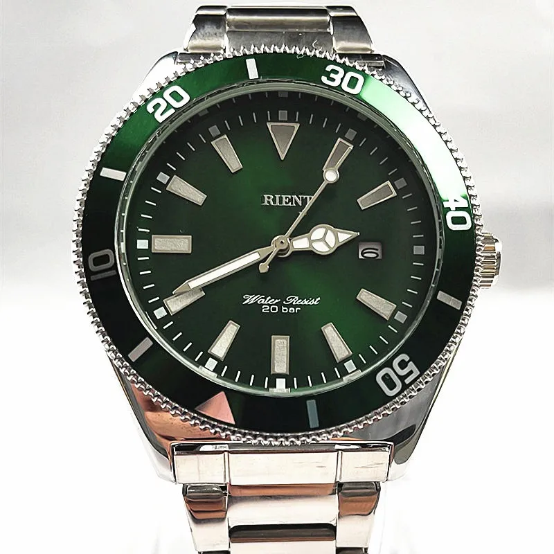2022 Nový Orient fashion športové zelený Ciferník z Nerezovej ocele, quartz hodinky s kalendár 0
