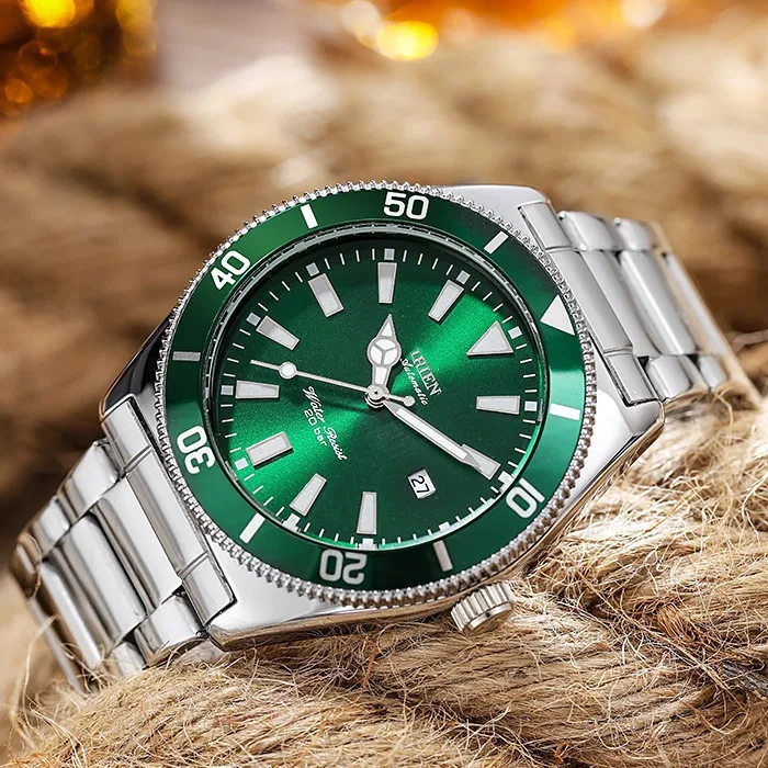 2022 Nový Orient fashion športové zelený Ciferník z Nerezovej ocele, quartz hodinky s kalendár 2