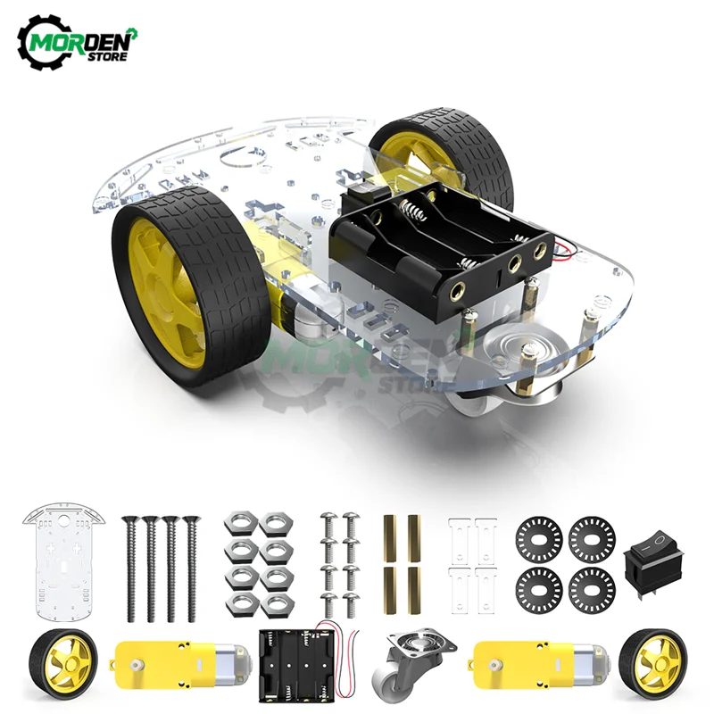 2WD Robot Smart Auto Šasi Súpravy s Rýchlosť Encoder pre Arduino 51 M26 DIY Vzdelávania Robot Smart Car Kit 0
