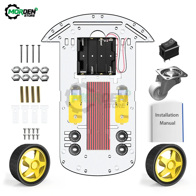 2WD Robot Smart Auto Šasi Súpravy s Rýchlosť Encoder pre Arduino 51 M26 DIY Vzdelávania Robot Smart Car Kit 3