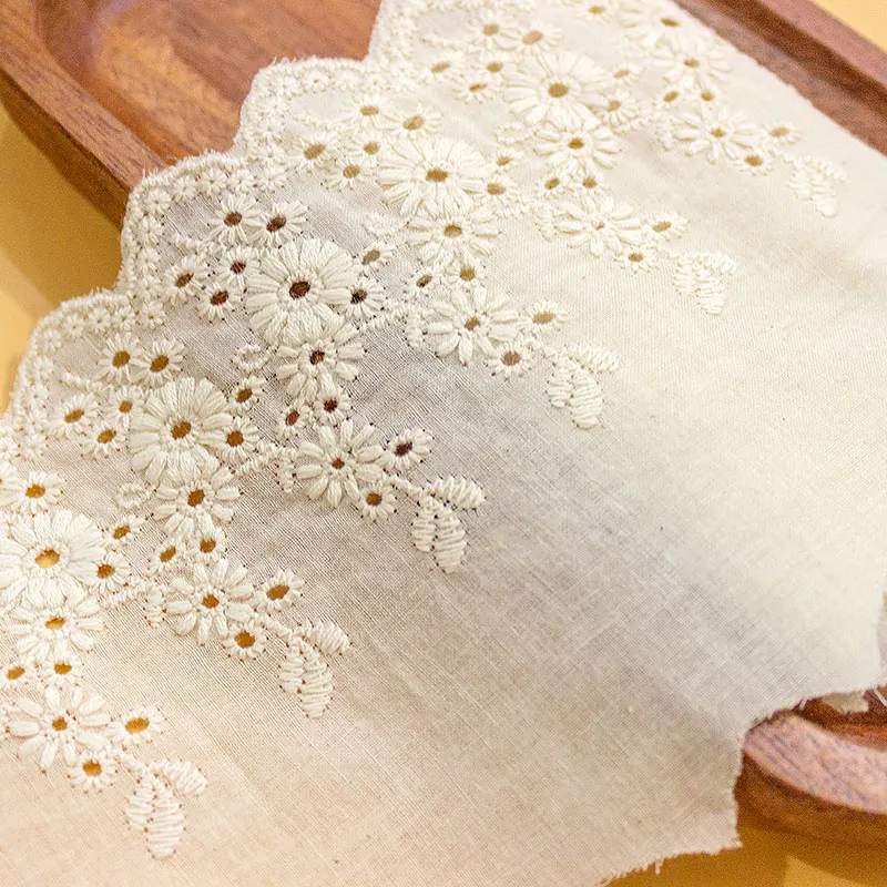 3Yds/veľa 11 cm široký ručné chryzantéma výšivky, čipky bavlna materiál záves gauč dekoratívne textílie X494 0