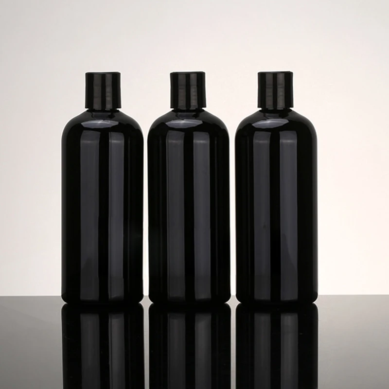 400 ml 15pcs/veľa prázdnych čierneho plastu šampón fľaše s black disk veko,prázdny, éterické oleje, kozmetické balenia sprchový gél 0