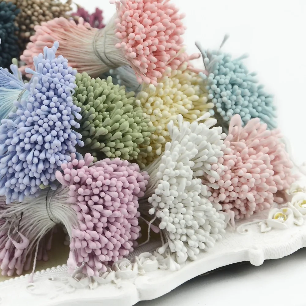 400pcs 5mm Mini Stamen Matný Ručne vyrábané Umelé Kvety Pre Svadobné Party Domáce Dekorácie DIY Kvetinové Girlandy Plavidlá Príslušenstvo 4