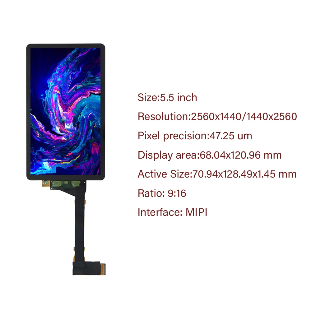 5.5 Palcový 2k LCD Modul 2560*1440 LS055R1SX03 Svetlo Vytvrdzovania Obrazovky lcd 3d Tlačiareň, Projektor Časti r20 1