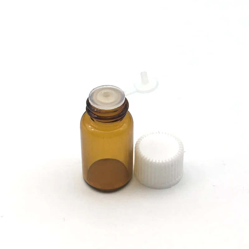 50pcs 3CC Esenciálny Olej, Sklenené Fľaše s Ústie Redukcia Siamské Zátku Spp 3ml Parfum Vzorku Amber Ampulky 1
