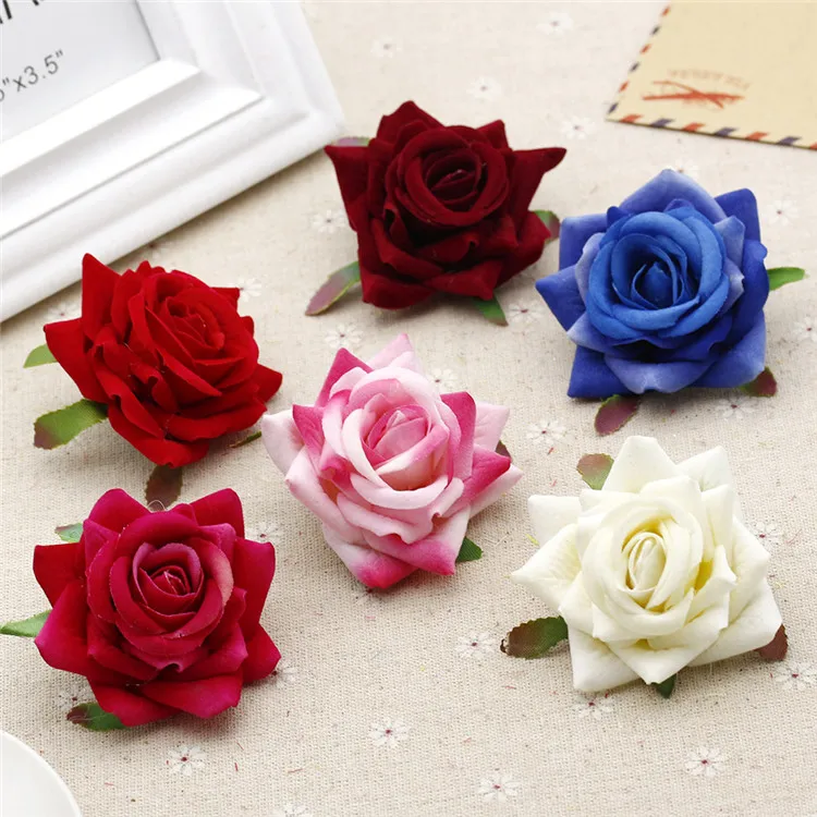 5CM Zamatovej ruže umelé kvety, svadobné dekorácie, party / obývacia izba dekorácie na Valentína 1PCS 1