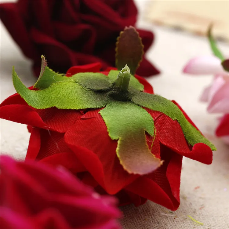 5CM Zamatovej ruže umelé kvety, svadobné dekorácie, party / obývacia izba dekorácie na Valentína 1PCS 3
