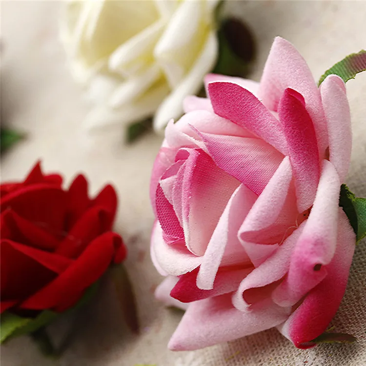 5CM Zamatovej ruže umelé kvety, svadobné dekorácie, party / obývacia izba dekorácie na Valentína 1PCS 5