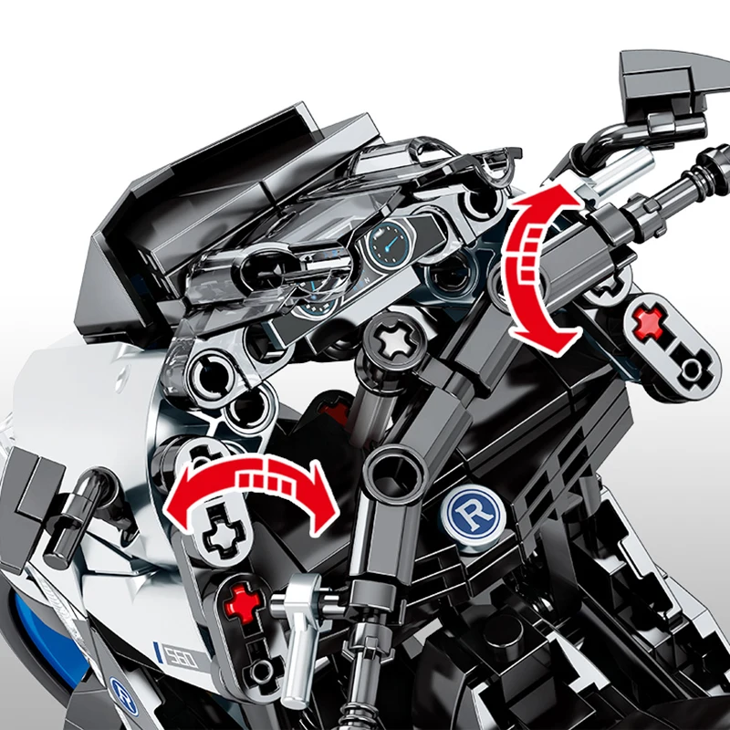 814 Ks Technické Model Motocykla Motobike Stavebné Bloky DIY Mechanické Moto Racing Car Vozidiel Tehly Hračky pre Deti, Darčeky 2