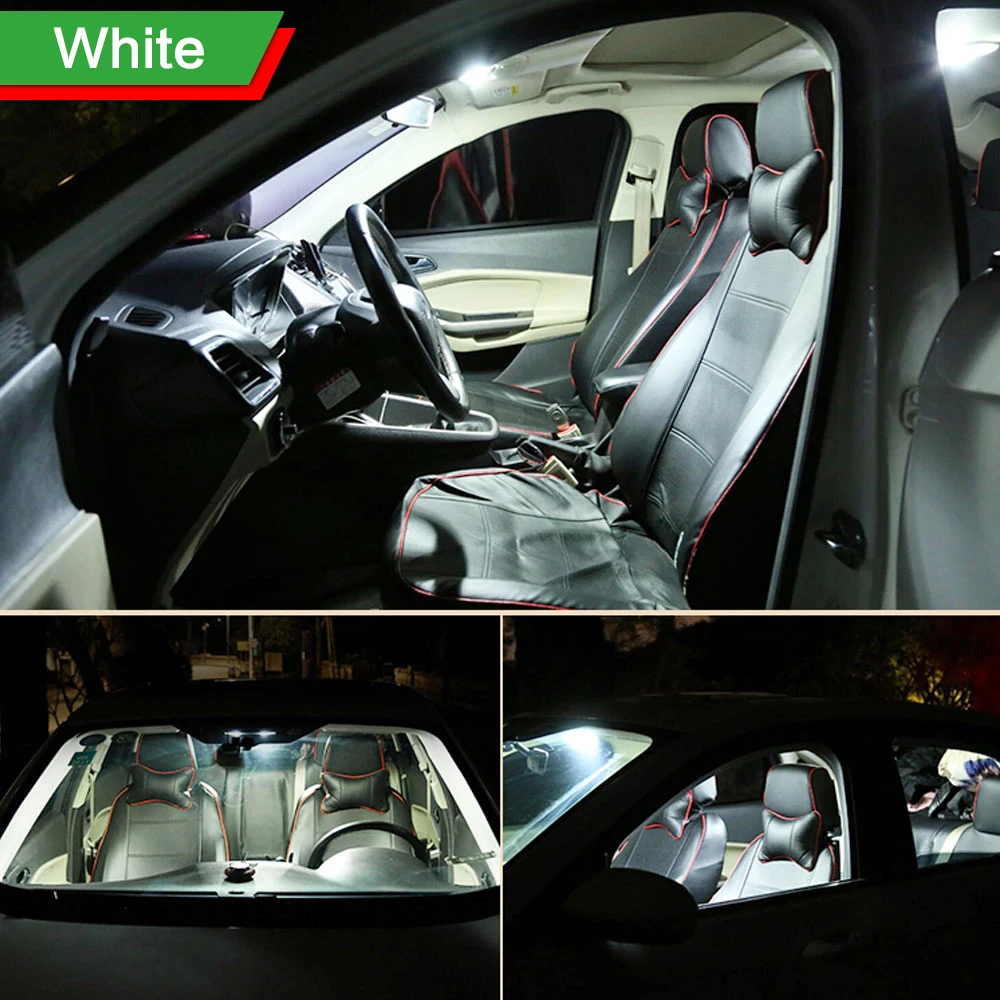 9X Auto LED Svetla na Čítanie, Interiér Dome Lampa batožinového priestoru Svetlo Na VW Touran 1T1 1T2 2003 2004 2005 2006 2007 2008 2009 2010 5