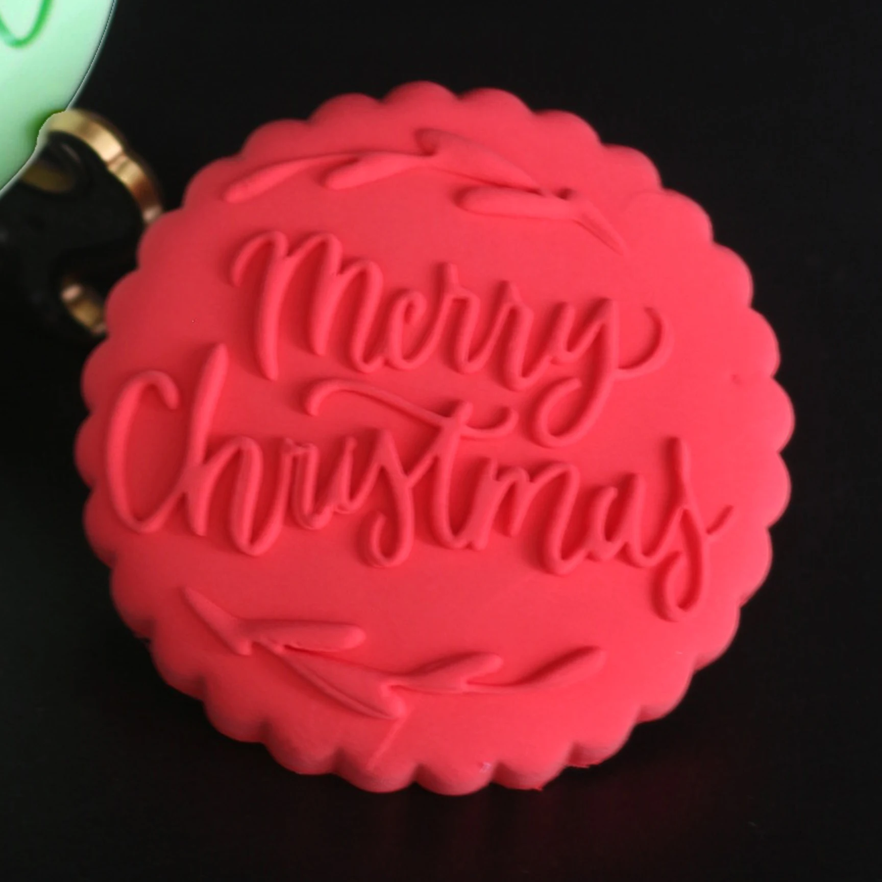 Akryl Veselé Vianoce List Reliéfne Formy 8cm Kolo Formy Tortu Cookie Vianoce Pečiatka Fréza Fondant Cake Zdobenie Nástroje 1