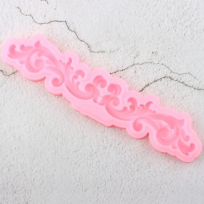 Barokový Prejdite Úľavu Hranice Silikónové Formy 3D Listy Cupcake Vňaťou Fondant Cake Zdobenie Nástroje, Cukrovinky, Čokoláda Gumpaste Plesne 0