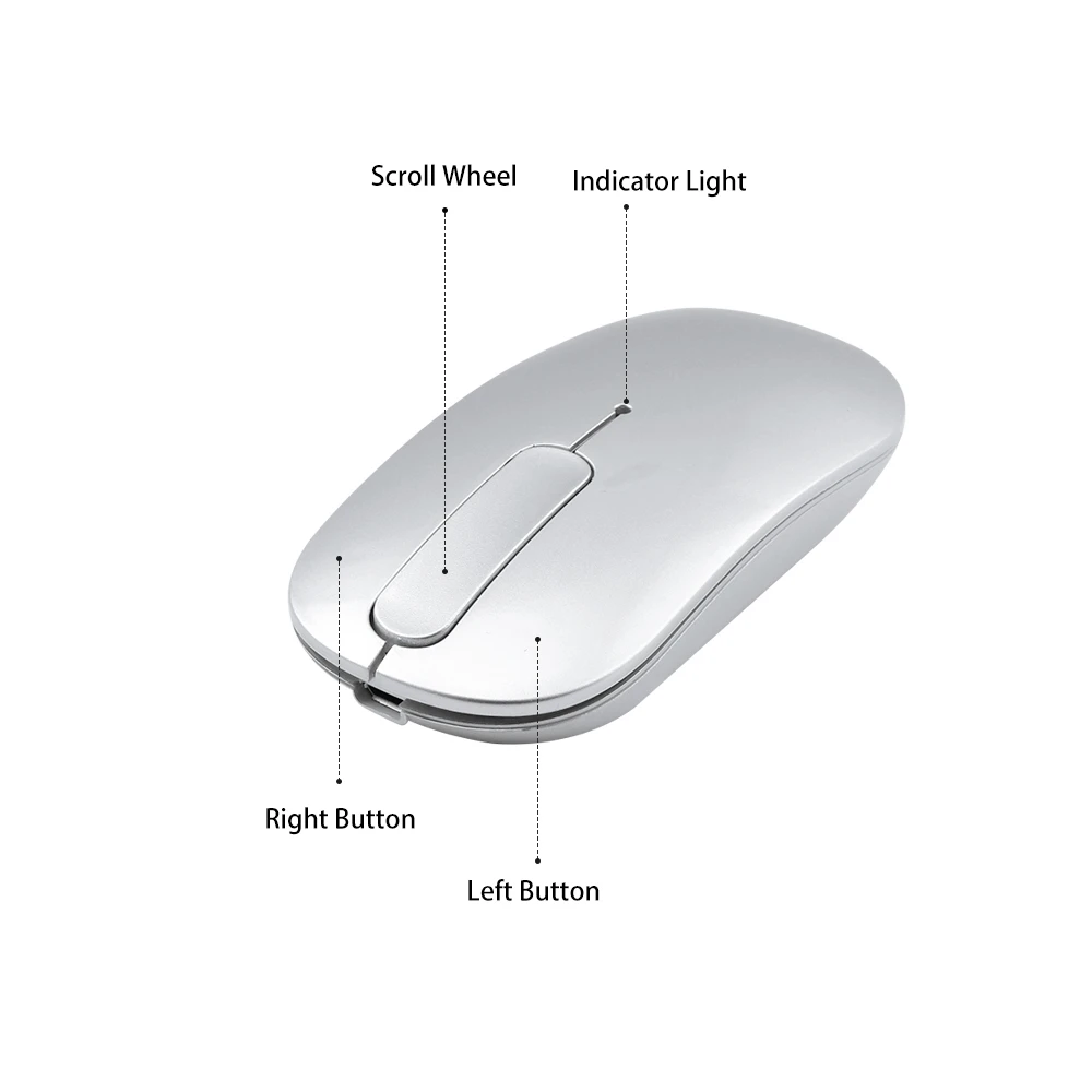 Bezdrôtová Myš, Dobíjacia Dotyk Prejdite Počítač Mause Tichý a Ergonomický Slim PC Optické Myši Pre Macbook Notebook PC 1