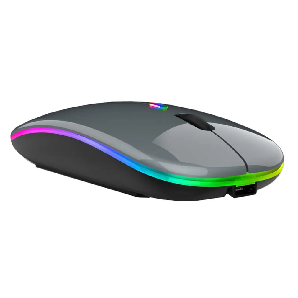 Bezdrôtová Myš, Dobíjacia RGB Bluetooth-kompatibilné 2.4 G Tichý Notebook Hernej Myši LED Podsvietený Myši na Počítači 2