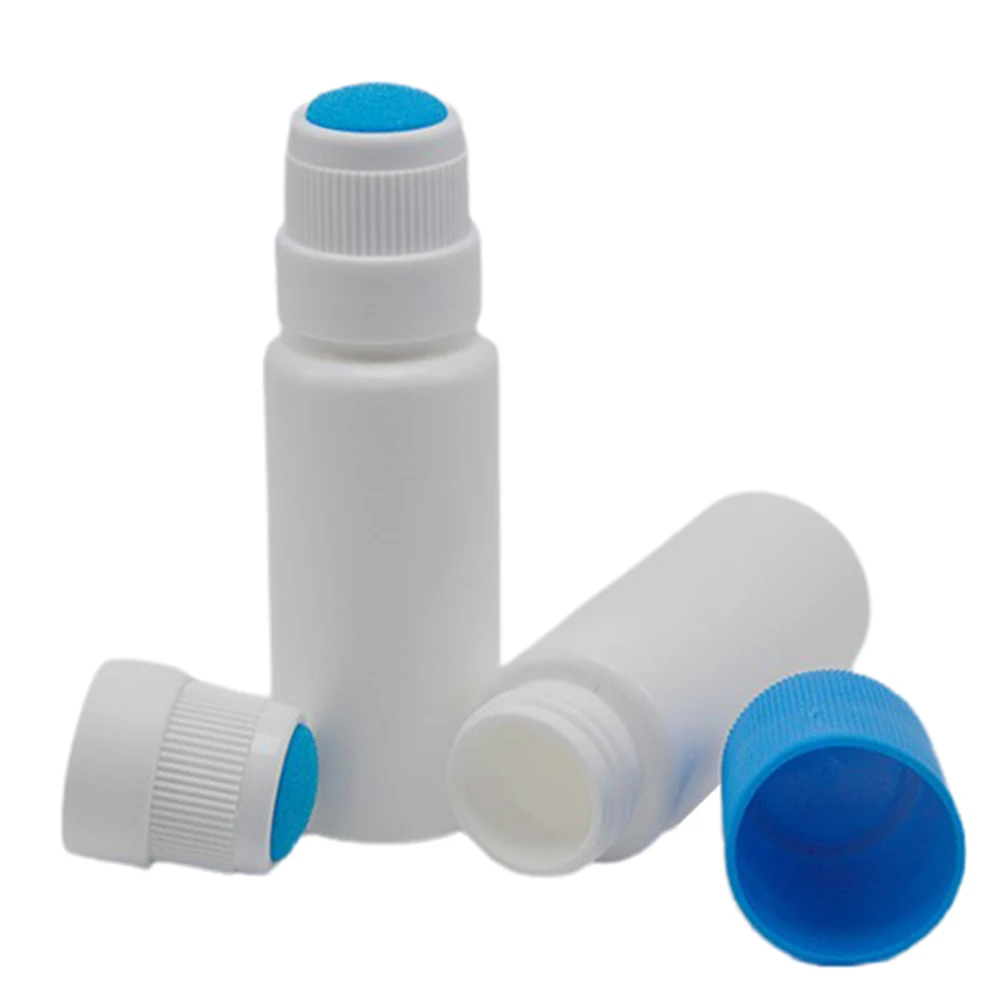 Bolestivosť kvapalné fľaša s hubou aplikátor, 30 ML bieleho medicíny kvapalné fľaša s modrým hubky hlavu 2