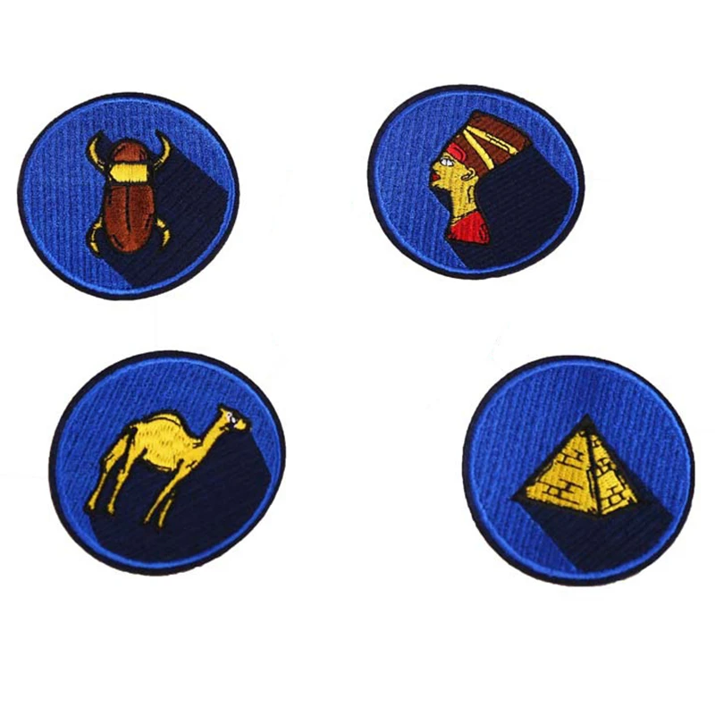 Cartoon Modrá Pyramída Faraóna Patch Oblečenie Štítok Odznak Žehlička na Škvrny Oblečenie Diy Vyšívané Odznaky Šitie Appliques 0
