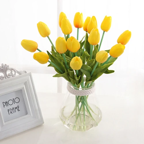 Celkom Tulipán Flores Umelé kvety Tulipany Falošné Kvet, Vianočné Dekorácie pre Domov svadobná Výzdoba 3