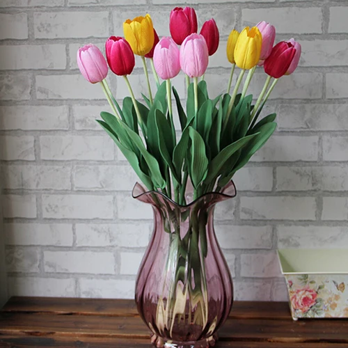 Celkom Tulipán Flores Umelé kvety Tulipany Falošné Kvet, Vianočné Dekorácie pre Domov svadobná Výzdoba 4