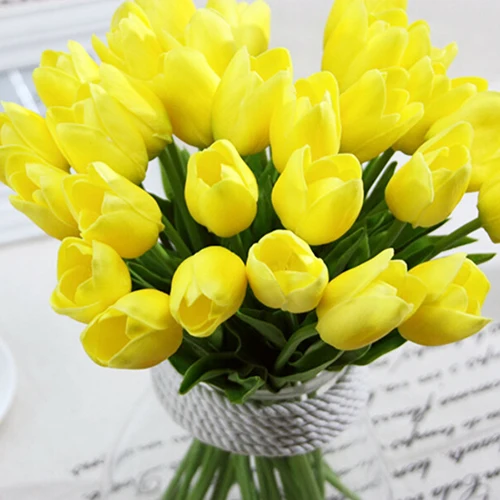 Celkom Tulipán Flores Umelé kvety Tulipany Falošné Kvet, Vianočné Dekorácie pre Domov svadobná Výzdoba 5
