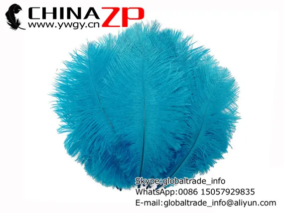 CHINAZP Pôvodných 30-35 cm/12-14inch Dĺžka 100ks/veľa Kvalitných Farbené Modrá Pštrosie Perie Drabs 1