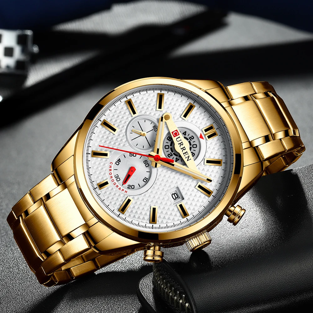 CURREN pánske hodinky Moderného Človeka Sledovať 2021 Business Bežné Hodinky pre Mužov Sport Chronograf Nepremokavé Quartz Analógové Náramkové Hodinky 0