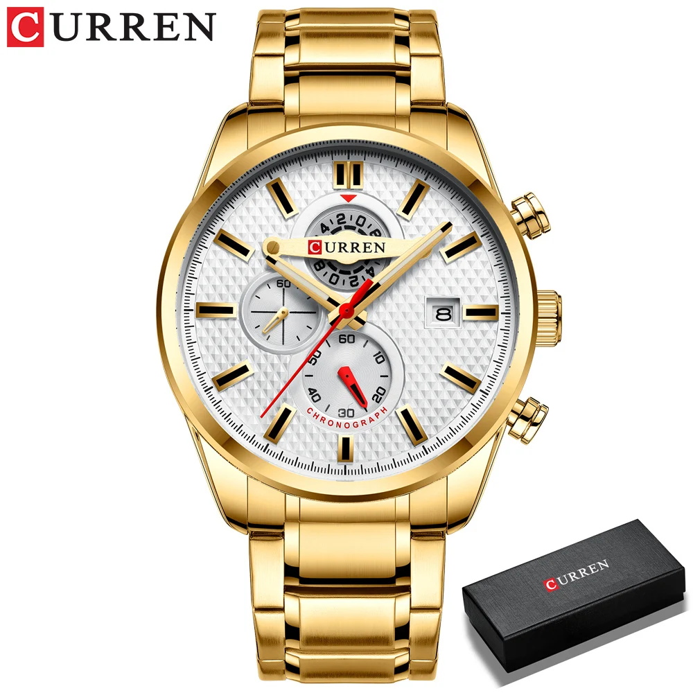 CURREN pánske hodinky Moderného Človeka Sledovať 2021 Business Bežné Hodinky pre Mužov Sport Chronograf Nepremokavé Quartz Analógové Náramkové Hodinky 2