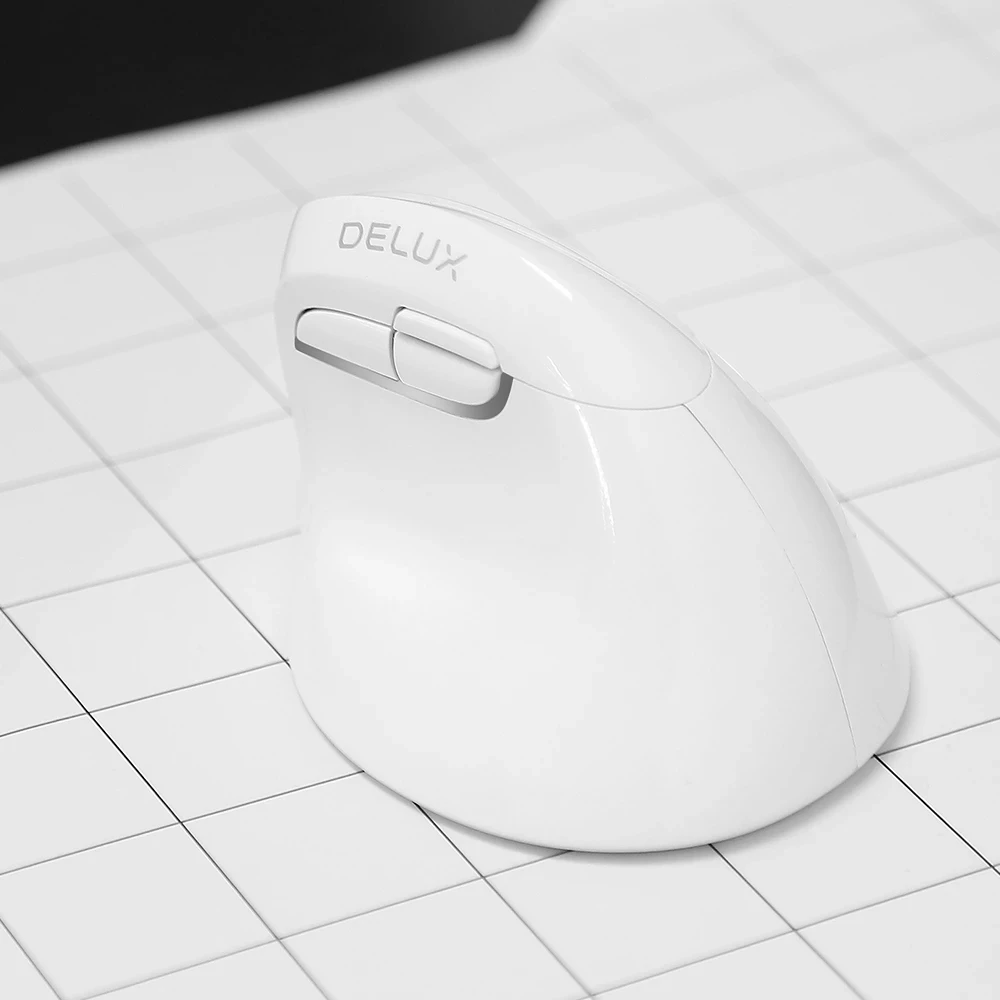 Delux M618 Mini DB Bezdrôtová Vertikálny Grip Myší, 2.4 GHz, Ergonomické Módne Dámy Office PC Vertikálne Myš 0