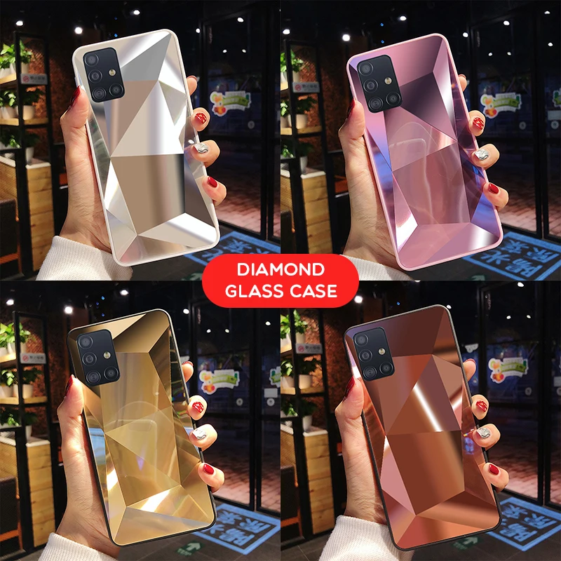 Diamond Zrkadlo Telefón puzdro Pre Samsung Galaxy A72 A52 A42 A32 A12 5G A71 A51 4G M31 S20 FE A21S M21 S21 Ultra S10 Plus A02 Kryt 3