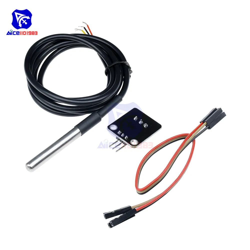 Diymore DS18B20 DigitalTemperature Senzor Sondy Vodotesný Kábel s Converter Modul Dupont Drôt pre Arduino 1