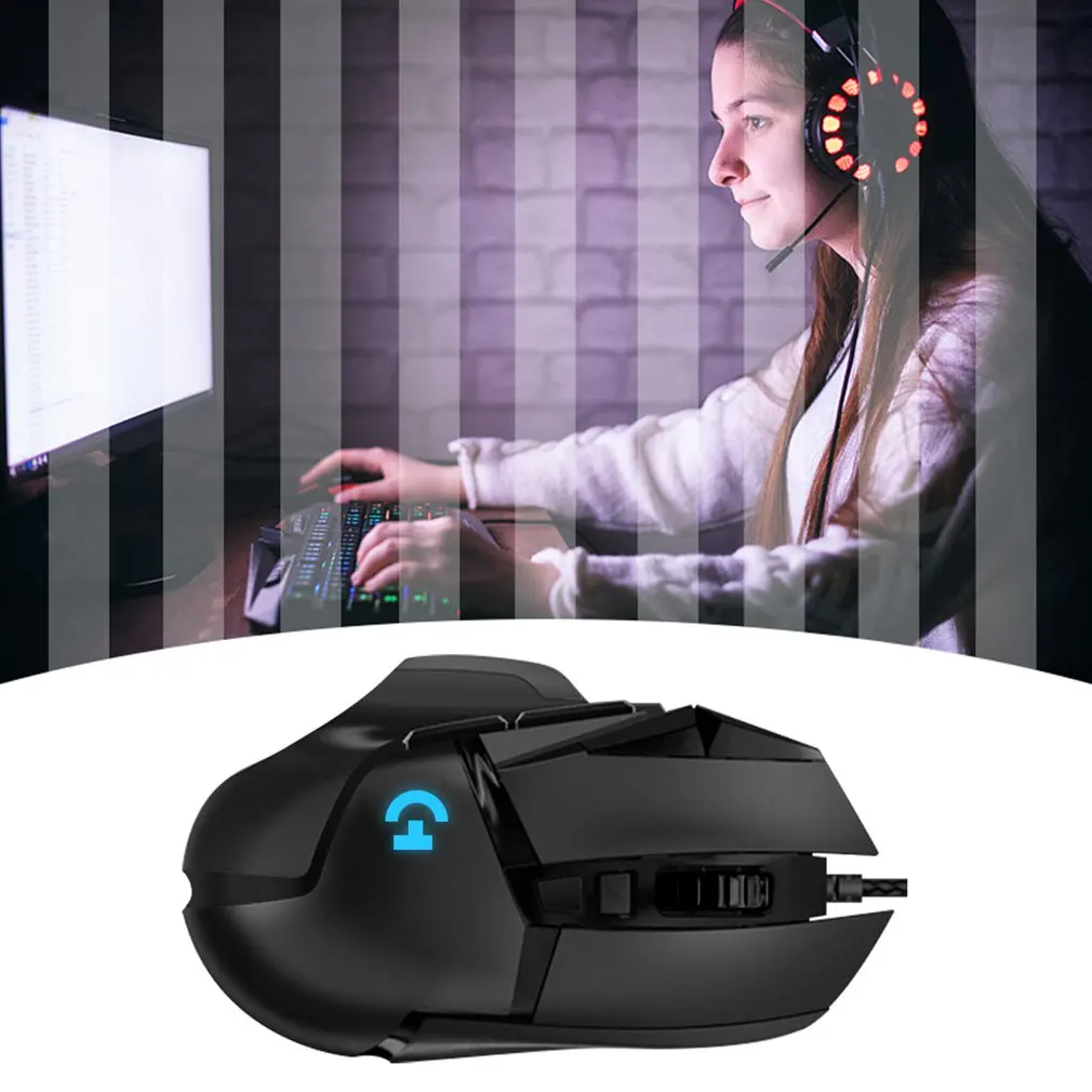 Ergonomický Dizajn G502 Káblové Herné Mechanické Myši RGB Herné Anti-pot LED Podsvietený Praktické Wired Mouse 0