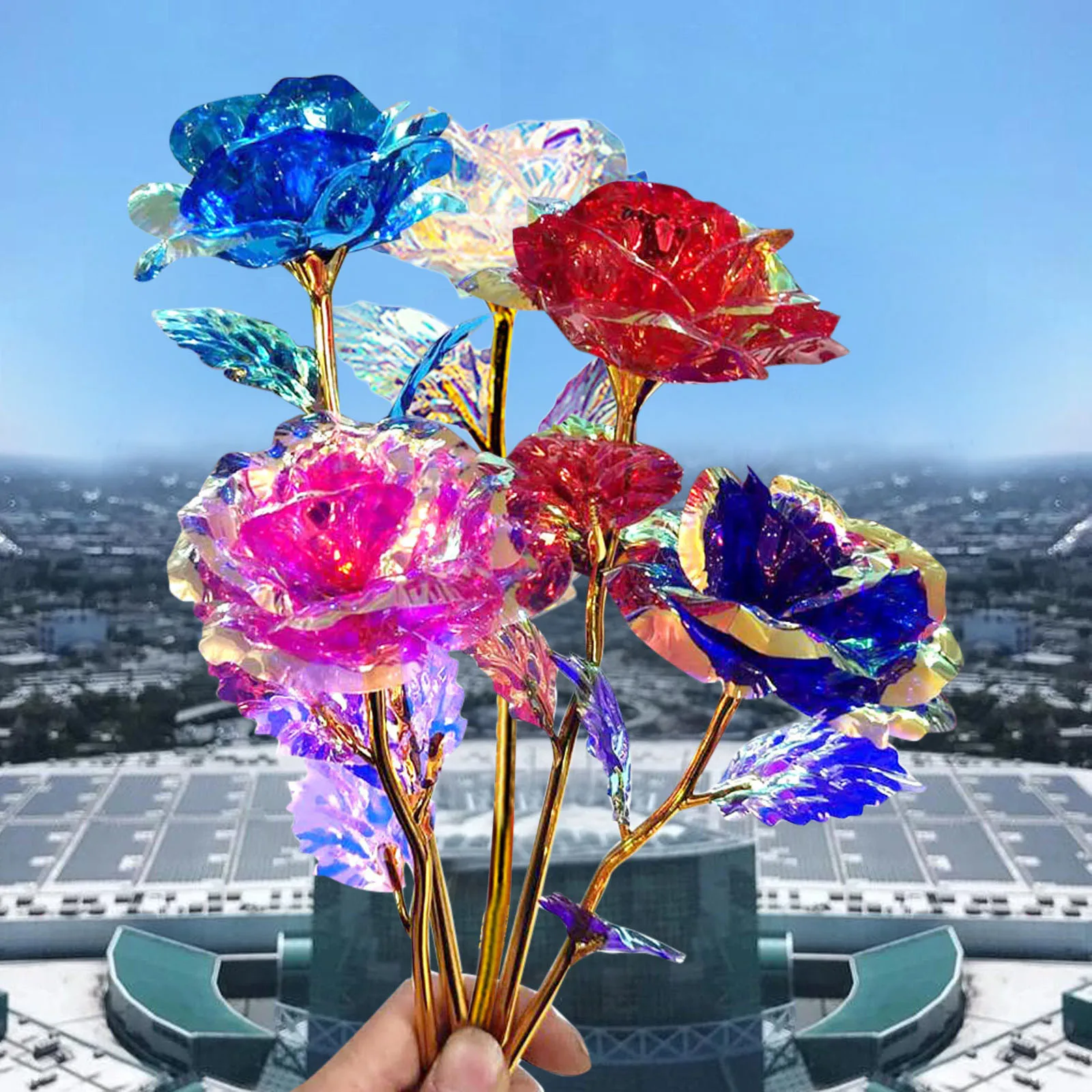 Farebné Galaxy Umelé Ruže Kvet Infinity Darček valentínsky Vianočné Obývacia Izba Dekorácie Na Darček 1