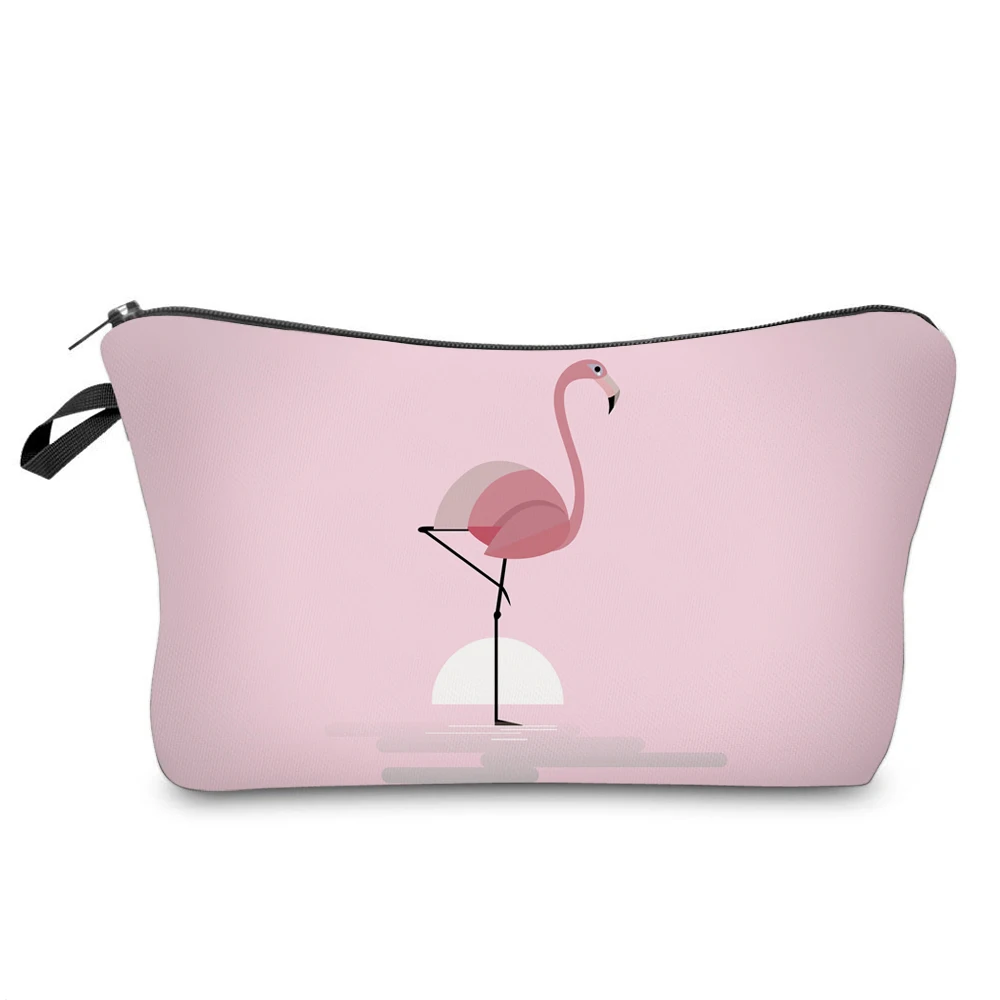 Flamingo Tlač Make-Up Taška Jednoduché Zvierat Malá Toaletná Taška Hot Predaj Kozmetické Tašky Kvalitné Skladovanie Taška Roztomilý Organizátor Žena 2