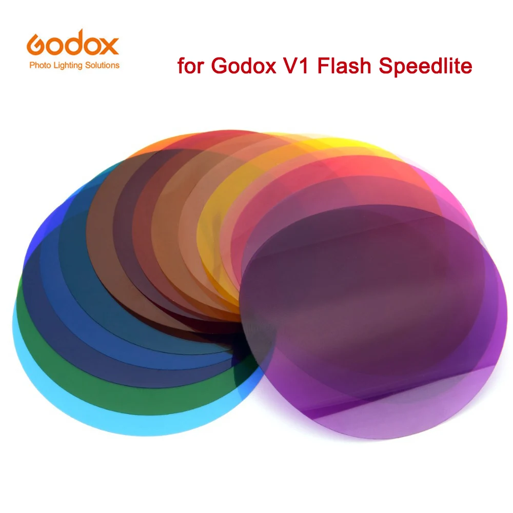 Godox V-11C V-11T Filtre 15/16 farby Fotografické Flash Farebné Filtre Farebný Filter Set Karty pre Godox V1 Blesku Speedlite V-11 2