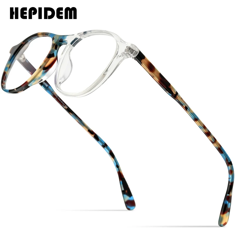 HEPIDEM Acetát Okuliare Mužov Nadrozmerná Transparentné Námestie Okuliare Rám Ženy Optické Predpis Okuliarov, Okuliare 9170 2
