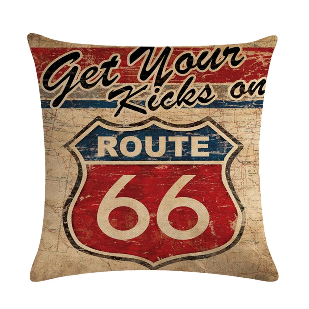 HOT PREDAJ！！！Nový Príchod Vintage Route 66 Bielizeň, Obliečky Na Vankúš Mäkký Kryt Gauč Home Office Dekor Veľkoobchod Dropshipping 1