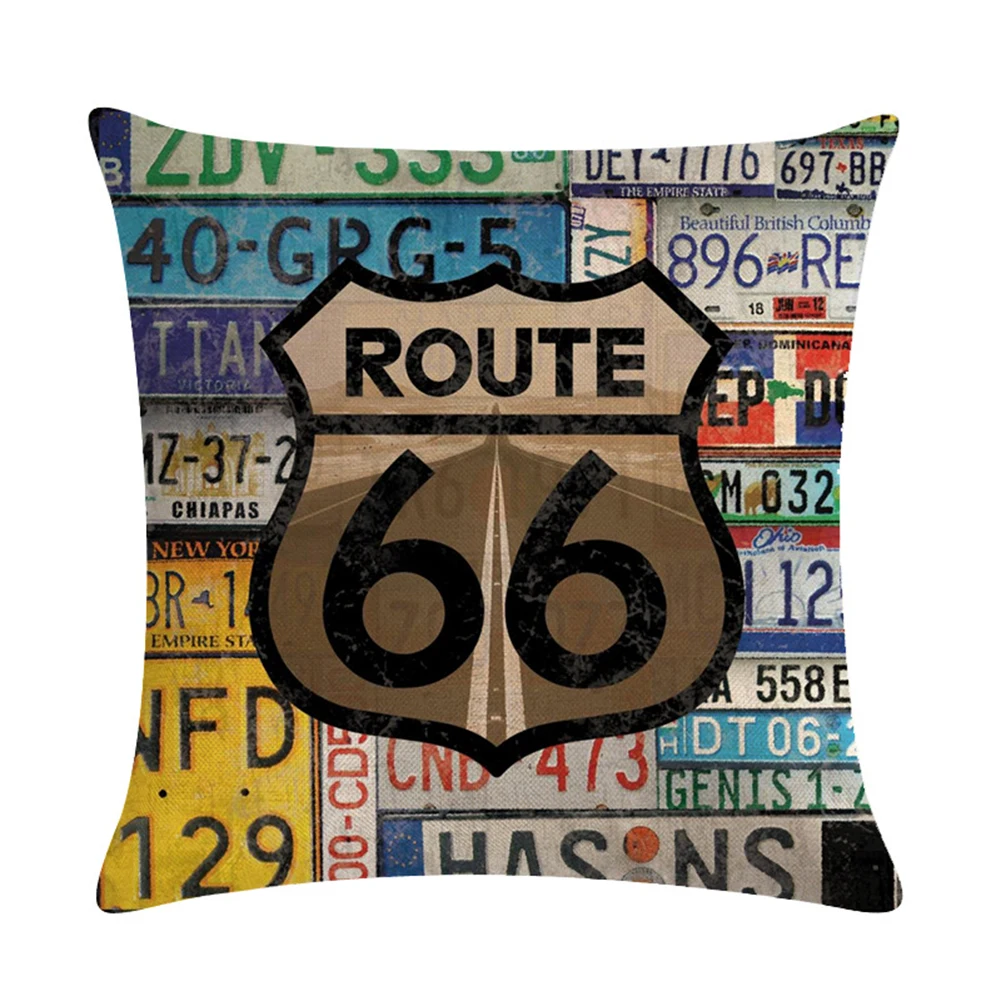 HOT PREDAJ！！！Nový Príchod Vintage Route 66 Bielizeň, Obliečky Na Vankúš Mäkký Kryt Gauč Home Office Dekor Veľkoobchod Dropshipping 2