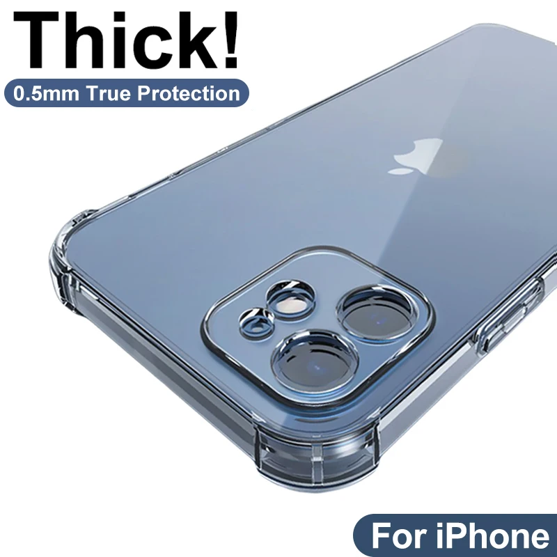 Hrubé Shockproof Silikónové Telefón puzdro Pre iPhone 13 12 11 Pro Xs Max X Xr objektív Ochrana puzdro pre iPhone 6 7 8 Plus Prípade SE 3