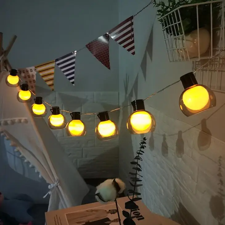 LED vonkajšie vodotesné svietidlo string nádvorie Vianočné dekoratívne lampy 1,5 m 10led 0