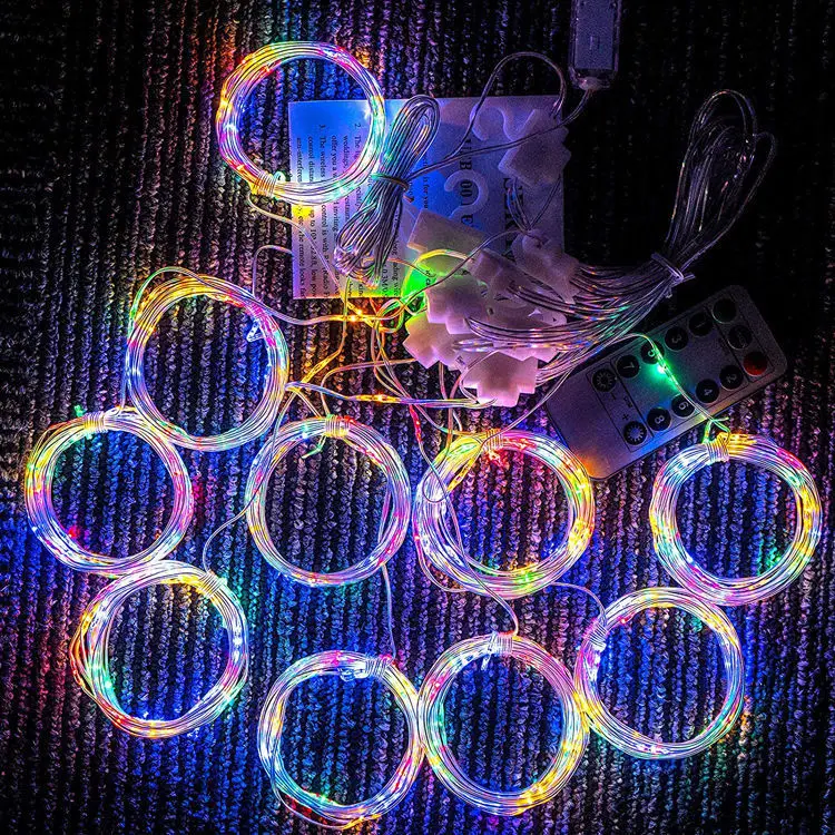 LED Záves Lampa Garland Rainbow Medi String Svetlo Diaľkové Ovládanie USB fairy Opony svetelné Girlandy Spálňa Christma Svetlo 2