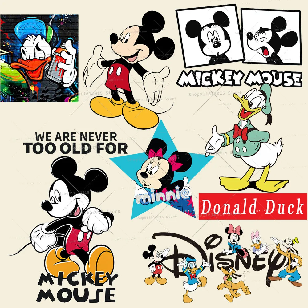 Mickey Minnie Mouse Žehlička na Horúce Prenos Nálepky Ženy Móda Donald Duck Oblečenie Škvrny Thermo-Nálepky Nášivka Dekorácie 5