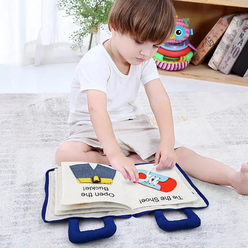 Montessori Hračky pre Deti 1 Rok Staré Dieťa Handričkou Knihy Vzdelávania Vzdelávanie 3D Pokojnej Textílie Činnosť Príbeh Knihy pre Batoľatá 2 Rokov 1